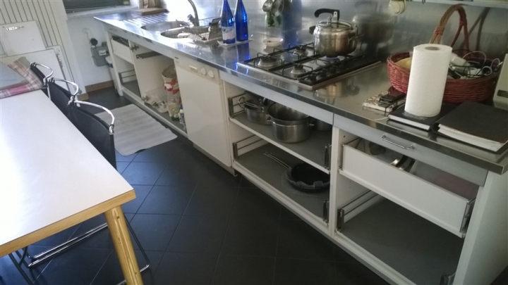 Rinnovo cucina con ante acciaio inox finitura scotch brite